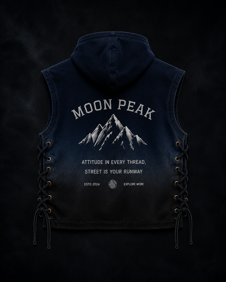 Ridgeline Sleeveless Hoodie — Navy to Black