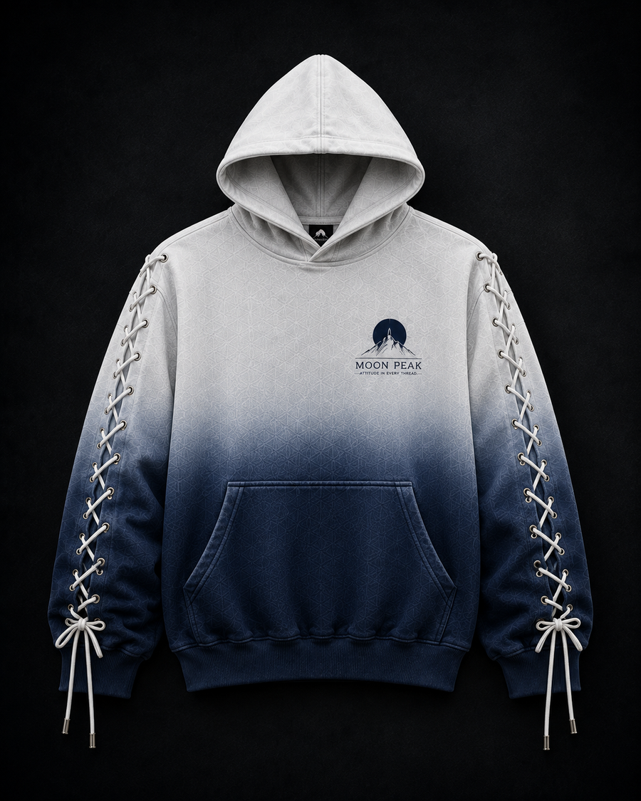 Ascent Laced Hoodie — Bone to Navy