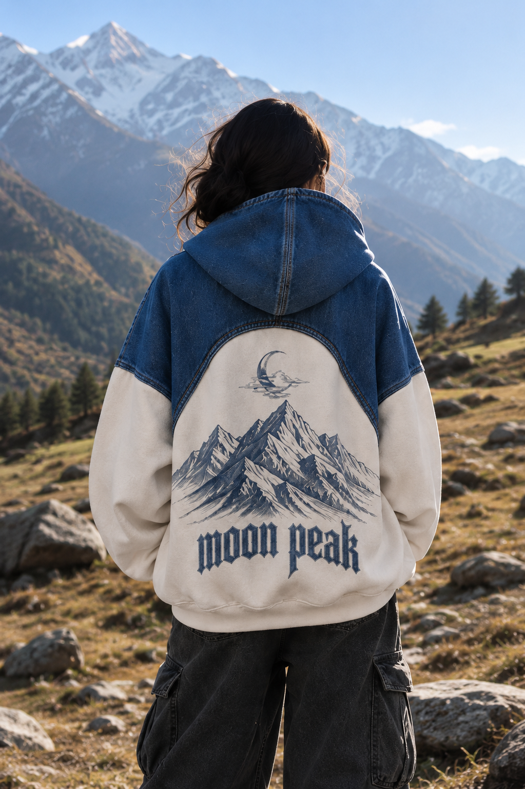 Summit Half-Zip Hoodie — Denim & Bone
